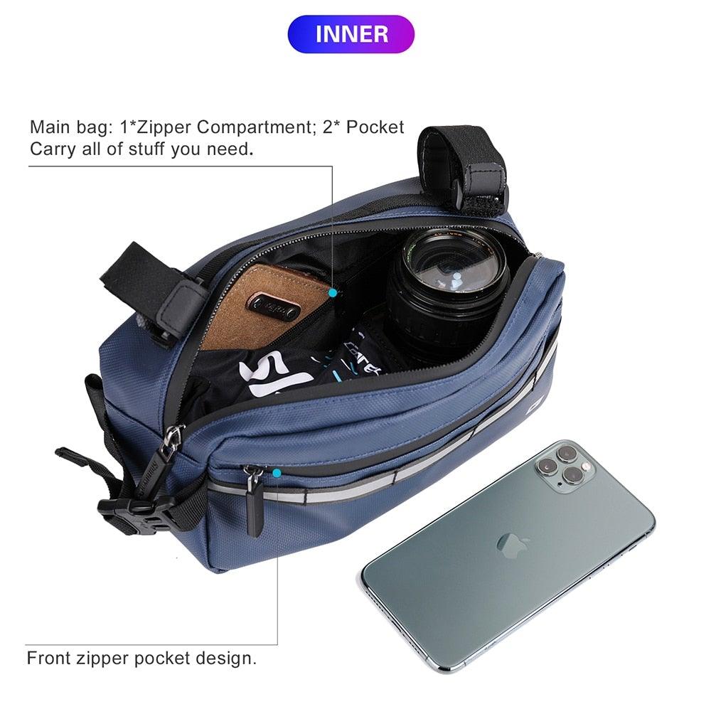 Nouveau Sac de Guidon Sacoches de Vélo Sacoche de Cadre Imperméable Multifonctionnel Sac à Bandoulière Portable Accessoires de Vélo Sac de Guidon Multifonctionnel Sacoche Avant de Vélo Étanche Sac à Bandoulière Sac à Main Sac Banane