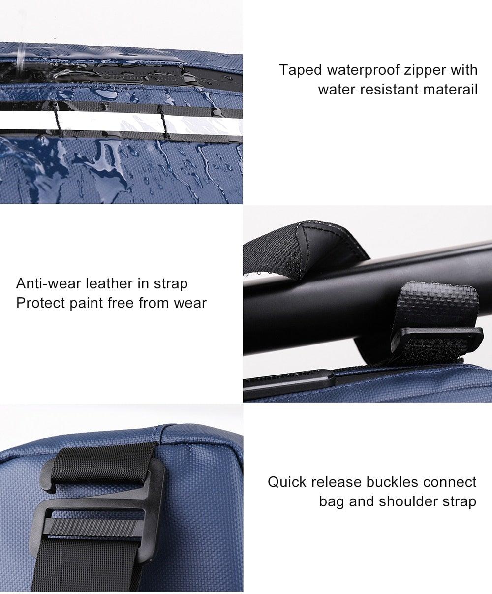 Nouveau Sac de Guidon Sacoches de Vélo Sacoche de Cadre Imperméable Multifonctionnel Sac à Bandoulière Portable Accessoires de Vélo Sac de Guidon Multifonctionnel Sacoche Avant de Vélo Étanche Sac à Bandoulière Sac à Main Sac Banane