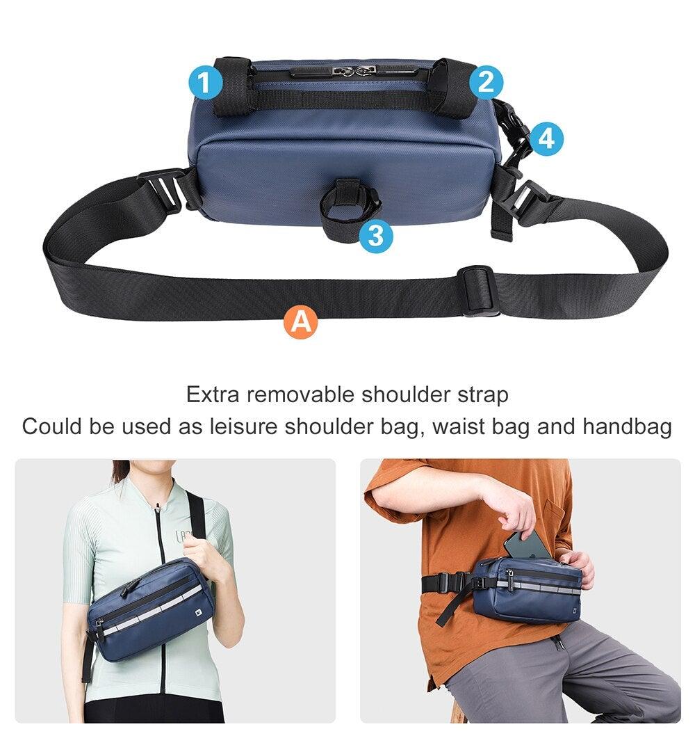 Nouveau Sac de Guidon Sacoches de Vélo Sacoche de Cadre Imperméable Multifonctionnel Sac à Bandoulière Portable Accessoires de Vélo Sac de Guidon Multifonctionnel Sacoche Avant de Vélo Étanche Sac à Bandoulière Sac à Main Sac Banane
