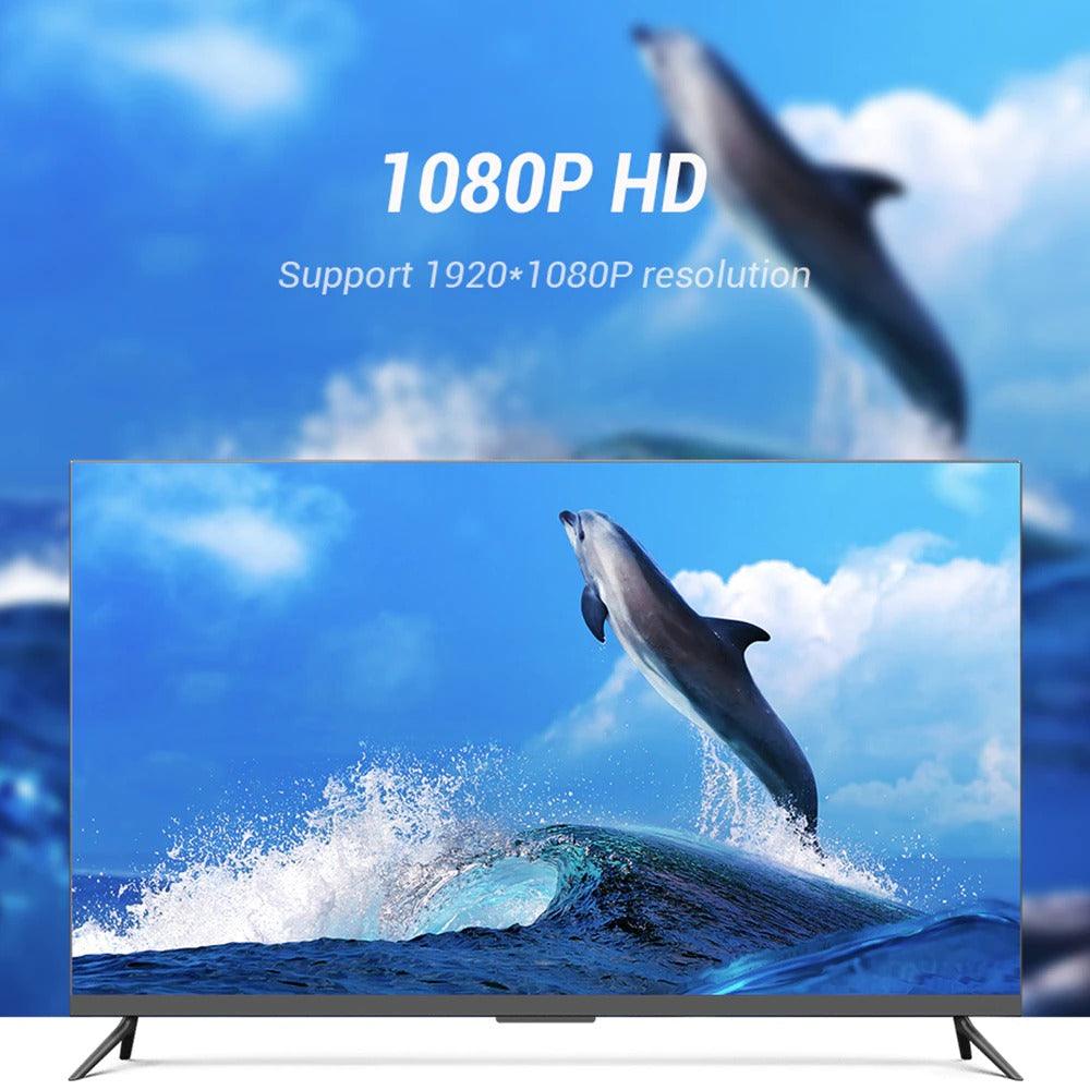 Nouvel adaptateur HDMI vers VGA, convertisseur vidéo audio numérique vers analogique, câble adaptateur HDMI vers VGA plaqué or, design noir 1080p pour ordinateur portable, téléviseur, projecteur, jeux