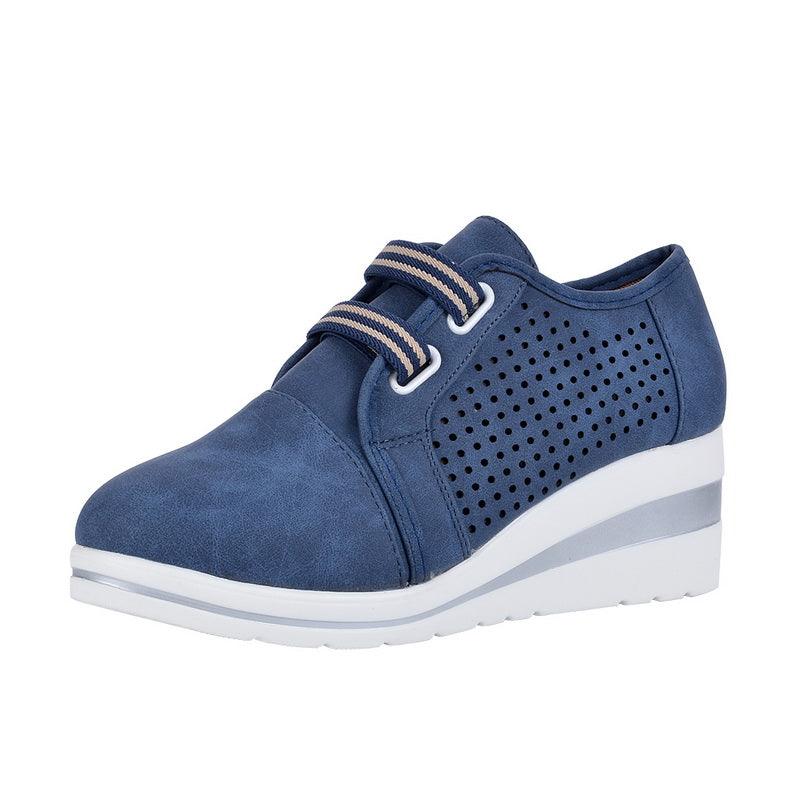 Nouvelles baskets décontractées à talons hauts pour femmes, chaussures respirantes rehaussant la hauteur, coussin d'air, baskets confortables, chaussures vulcanisées en cuir pour femmes, chaussures de marche de luxe pour femmes en extérieur