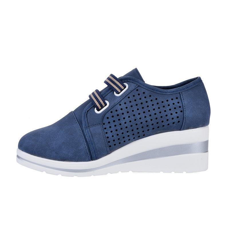 Nouvelles baskets décontractées à talons hauts pour femmes, chaussures respirantes rehaussant la hauteur, coussin d'air, baskets confortables, chaussures vulcanisées en cuir pour femmes, chaussures de marche de luxe pour femmes en extérieur