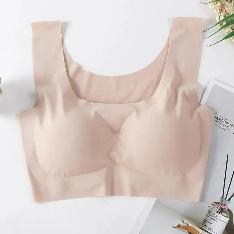 Nouveau soutien-gorge de sport sans couture incroyable pour femmes, rembourré push-up, haut de sport yoga antichoc, grande taille, soutien-gorge d'entraînement de gym, gilet de sport à dos en U