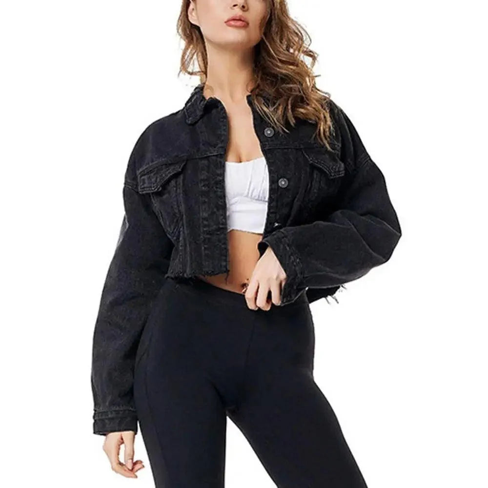 Nouvelles incroyables vestes en jean déchirées pour femmes, sexy, printemps, vintage, décontractées, courtes, à manches bouffantes, manteau d'hiver, streetwear