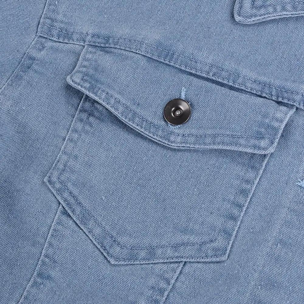 Nouvelles incroyables vestes en jean déchirées pour femmes, sexy, printemps, vintage, décontractées, courtes, à manches bouffantes, manteau d'hiver, streetwear