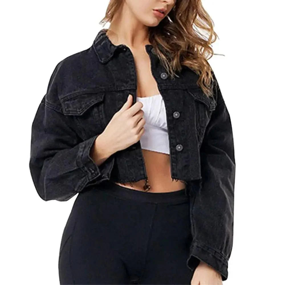 Nouvelles incroyables vestes en jean déchirées pour femmes, sexy, printemps, vintage, décontractées, courtes, à manches bouffantes, manteau d'hiver, streetwear