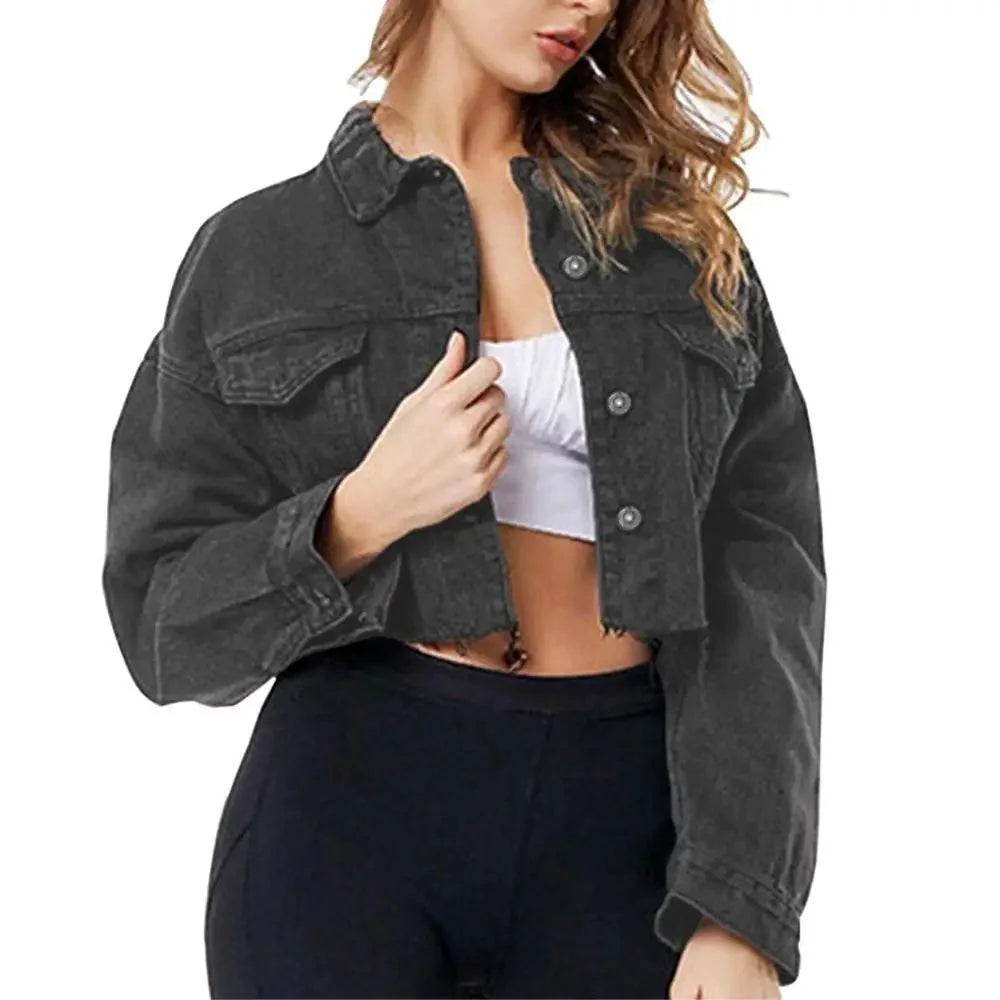 Nouvelles incroyables vestes en jean déchirées pour femmes, sexy, printemps, vintage, décontractées, courtes, à manches bouffantes, manteau d'hiver, streetwear
