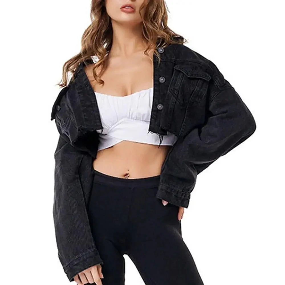 Nouvelles incroyables vestes en jean déchirées pour femmes, sexy, printemps, vintage, décontractées, courtes, à manches bouffantes, manteau d'hiver, streetwear