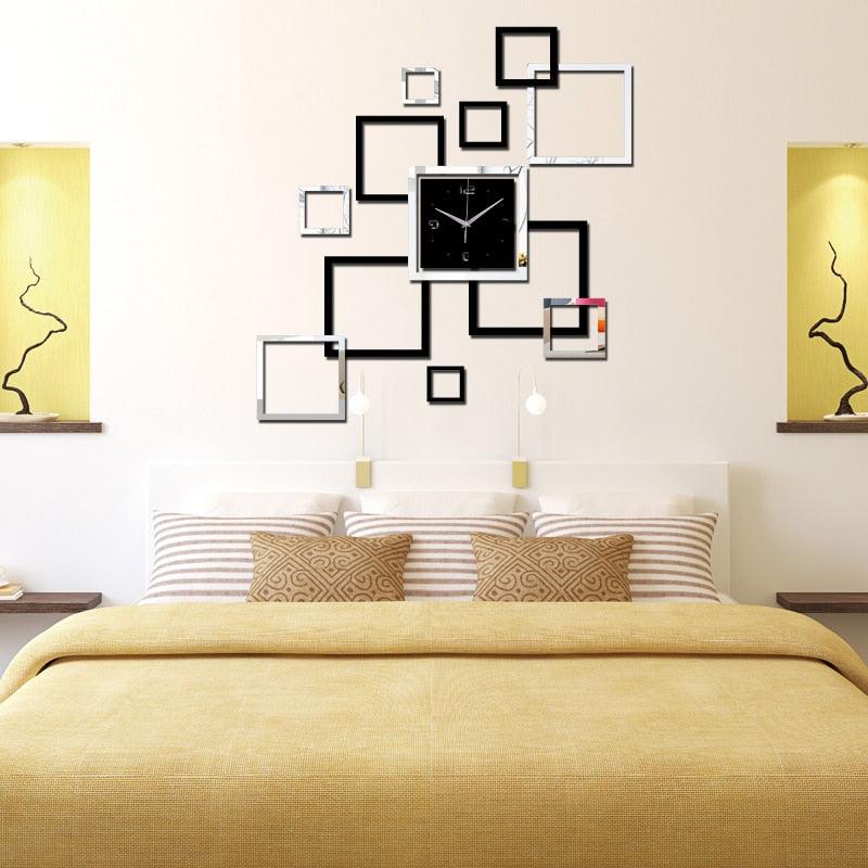 Nouvelle Grande Horloge Murale Design Moderne Acrylique Miroir Quartz Montre Autocollants Horloges Décoration Murale Horloge Murale Quartz Acrylique Miroir Autocollants Décoration Maison Horloges 3D