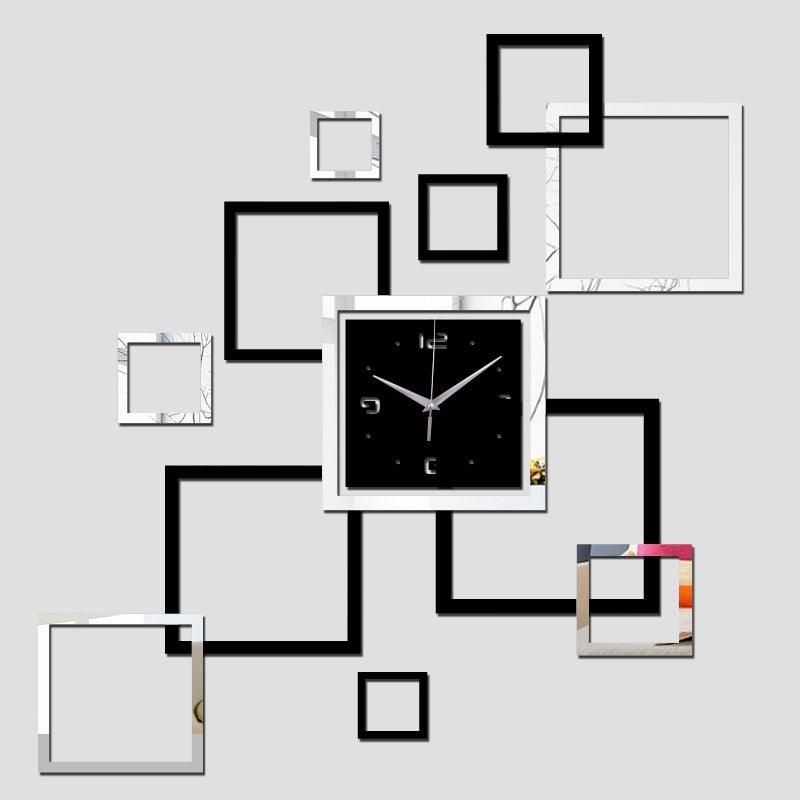 Nouvelle Grande Horloge Murale Design Moderne Acrylique Miroir Quartz Montre Autocollants Horloges Décoration Murale Horloge Murale Quartz Acrylique Miroir Autocollants Décoration Maison Horloges 3D