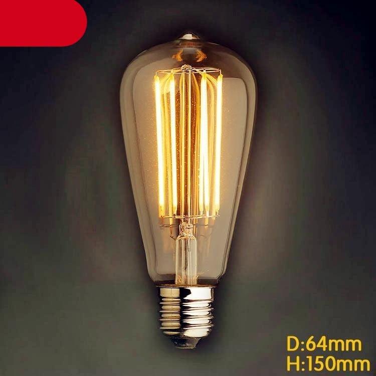 Nouvelle ampoule Edison rétro LED, lumière Vintage, dimmable, verre ambré, filament antique, filament cage d'écureuil, ampoule Edison pour lampe de table, restaurant, maison