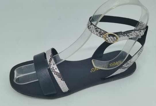 Nouvelles sandales plates d'été léopard pour femme, chaussures de plage à la mode, talons plats à boucle, bout ouvert, plateforme, sandales plates décontractées à lanières, à bride de cheville.