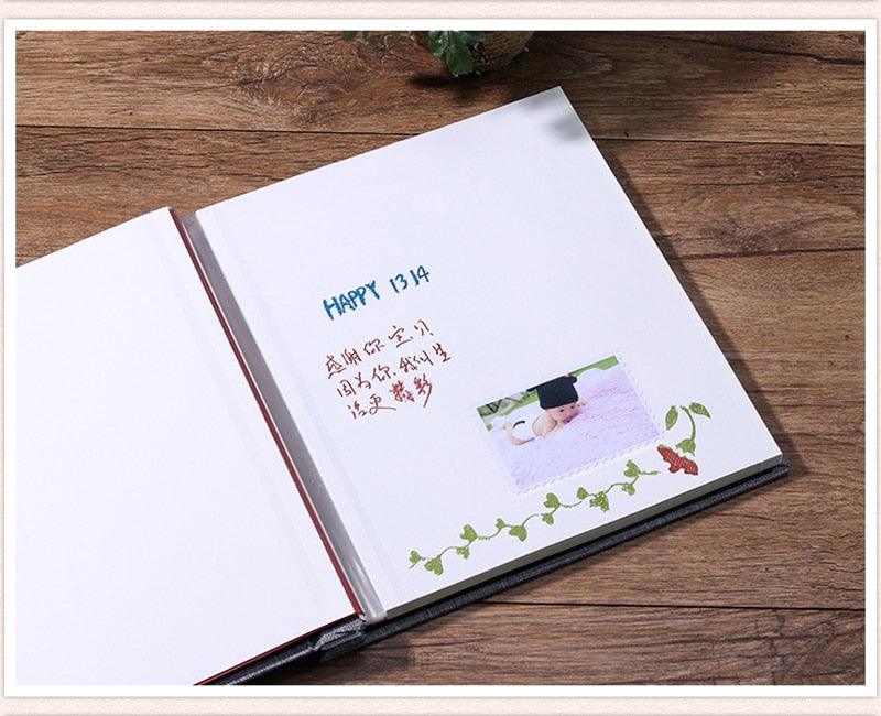 Nouvel Album Photo en Lin de 16 pouces, Cadeau d'Anniversaire pour Amoureux, Photos de Mariage, Album Photo de Bébé, Scrapbooking, Bricolage, Albums d'Artisanat en Papier, Album Photo Rechargeable