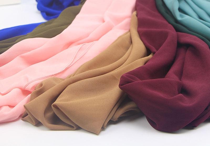 Nouveau long foulard en mousseline de soie, solide et coloré, élégant, léger, islamique, écharpe, châle, bandeau, étole, hijabs musulmans, foulard, écharpes de couleurs pour femmes