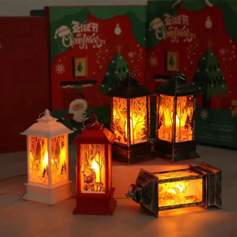 Nouvelle Lampe LED de Luxe pour Ornement de Noël, Lanterne de Bureau Suspendue Père Noël Elan, Lumières Décoratives pour Fête de Noël à la Maison, Cadeau pour Enfants