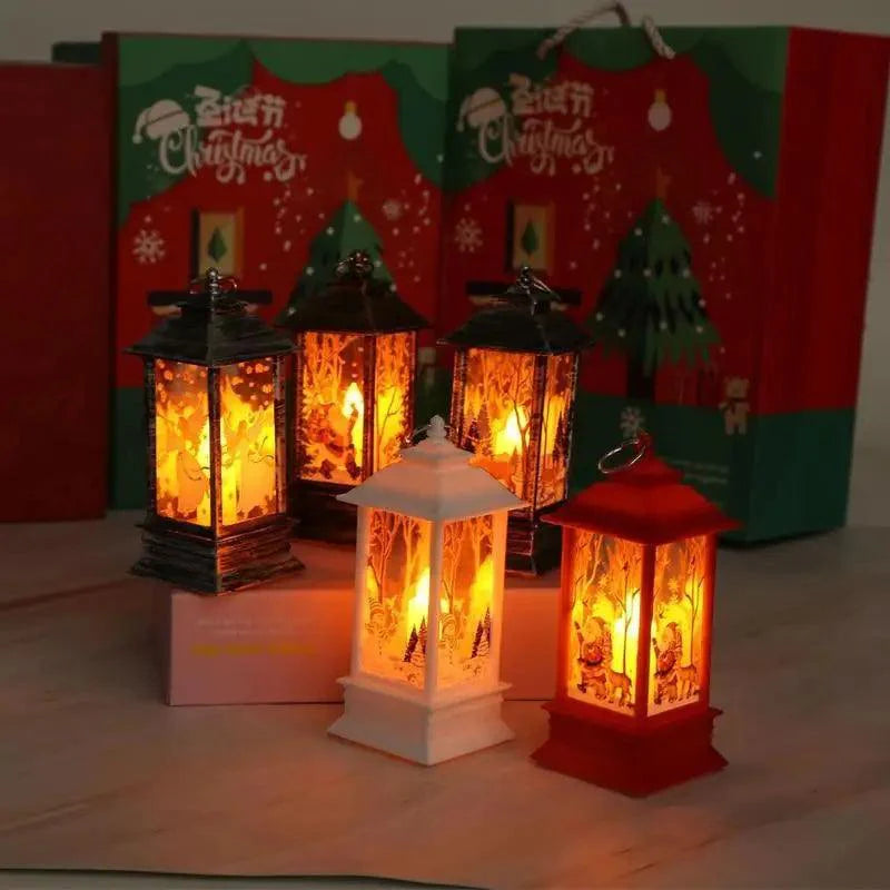Nouvelle Lampe LED de Luxe pour Ornement de Noël, Lanterne de Bureau Suspendue Père Noël Elan, Lumières Décoratives pour Fête de Noël à la Maison, Cadeau pour Enfants
