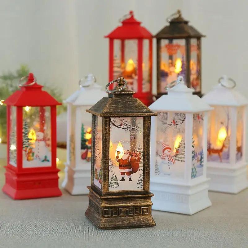 Nouvelle Lampe LED de Luxe pour Ornement de Noël, Lanterne de Bureau Suspendue Père Noël Elan, Lumières Décoratives pour Fête de Noël à la Maison, Cadeau pour Enfants
