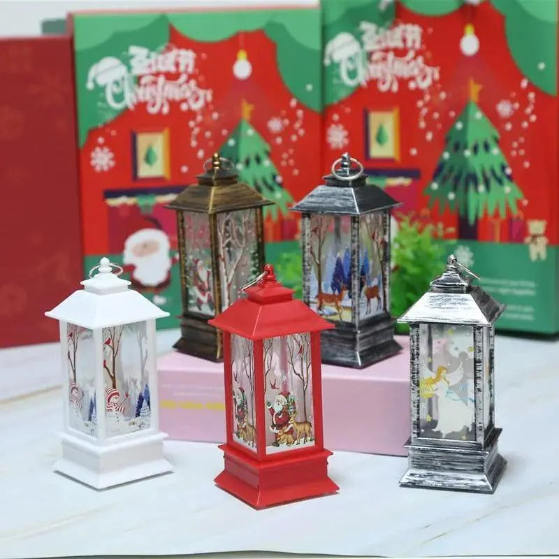 Nouvelle Lampe LED de Luxe pour Ornement de Noël, Lanterne de Bureau Suspendue Père Noël Elan, Lumières Décoratives pour Fête de Noël à la Maison, Cadeau pour Enfants