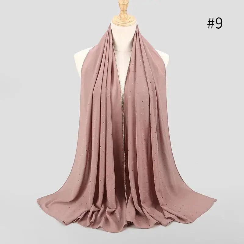 Nouveau foulard de luxe en mousseline dorée, uni, doux et long, pour femmes musulmanes, hijab, châle et écharpe.