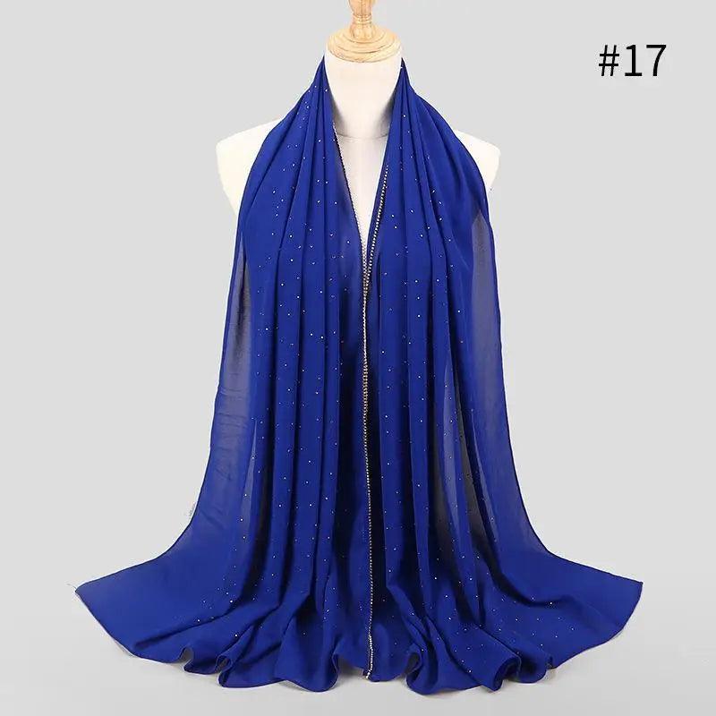Nouveau foulard de luxe en mousseline dorée, uni, doux et long, pour femmes musulmanes, hijab, châle et écharpe.