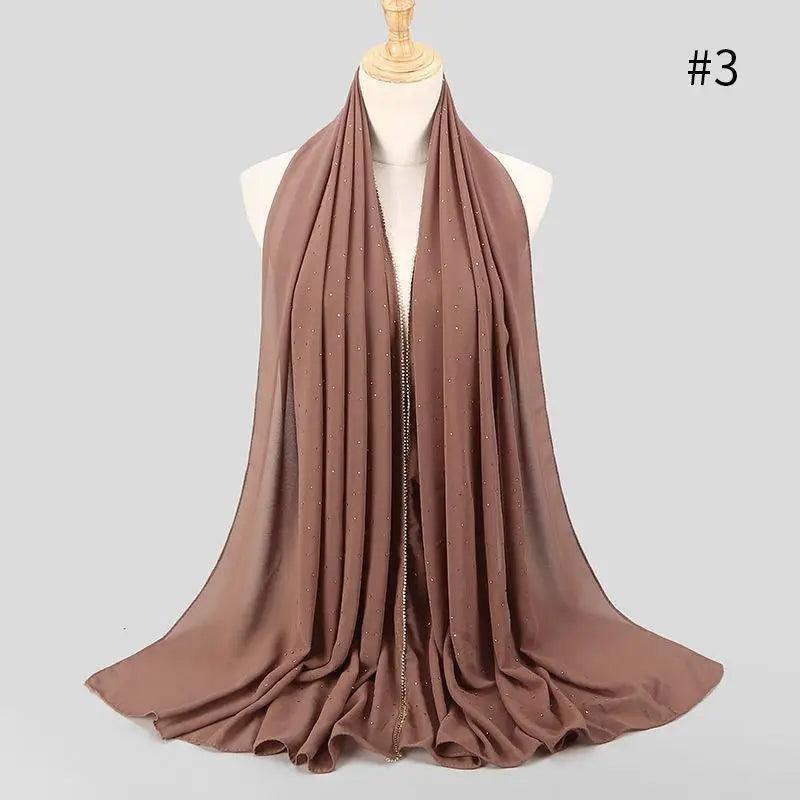 Nouveau foulard de luxe en mousseline dorée, uni, doux et long, pour femmes musulmanes, hijab, châle et écharpe.