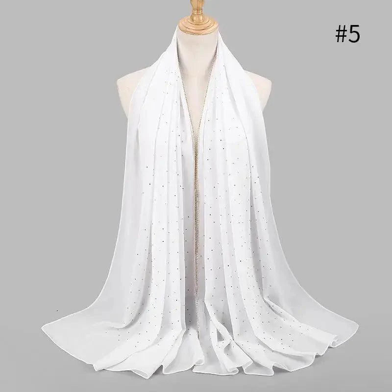 Nouveau foulard de luxe en mousseline dorée, uni, doux et long, pour femmes musulmanes, hijab, châle et écharpe.