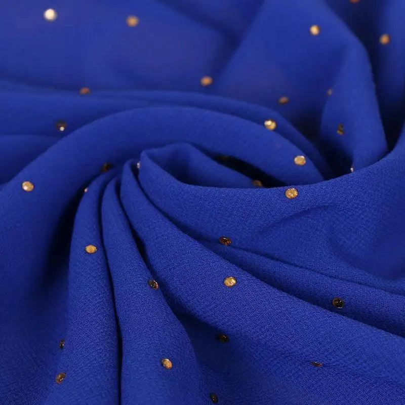Nouveau foulard de luxe en mousseline dorée, uni, doux et long, pour femmes musulmanes, hijab, châle et écharpe.