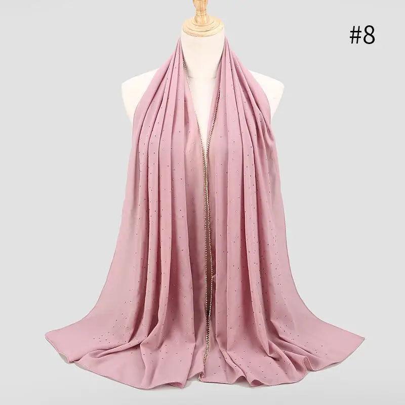 Nouveau foulard de luxe en mousseline dorée, uni, doux et long, pour femmes musulmanes, hijab, châle et écharpe.