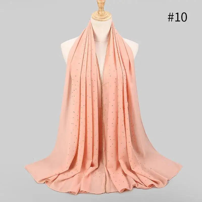 Nouveau foulard de luxe en mousseline dorée, uni, doux et long, pour femmes musulmanes, hijab, châle et écharpe.