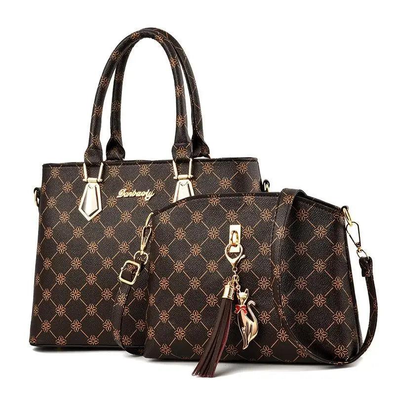 Nouvel ensemble de sacs en cuir de luxe 2 pièces Sac à main pour femmes et filles Sac bandoulière élégant cadeau pour femmes