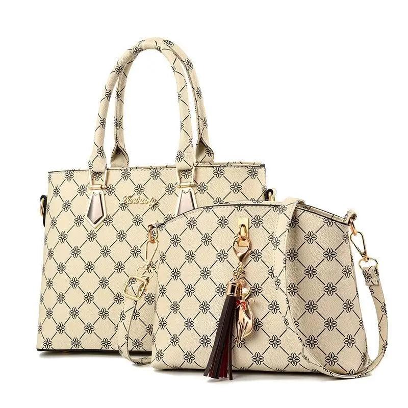 Nouvel ensemble de sacs en cuir de luxe 2 pièces Sac à main pour femmes et filles Sac bandoulière élégant cadeau pour femmes