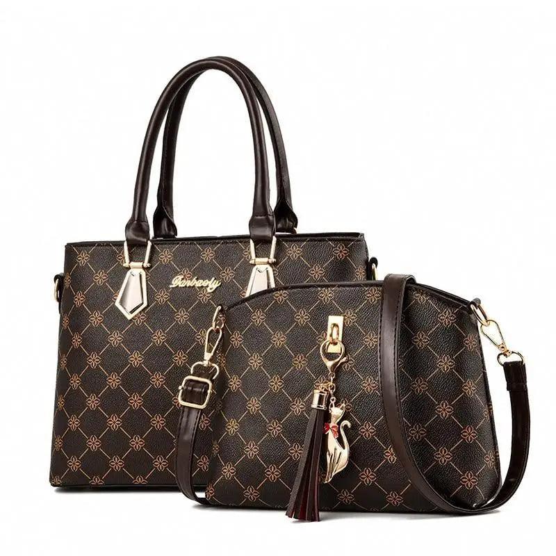 Nouvel ensemble de sacs en cuir de luxe 2 pièces Sac à main pour femmes et filles Sac bandoulière élégant cadeau pour femmes