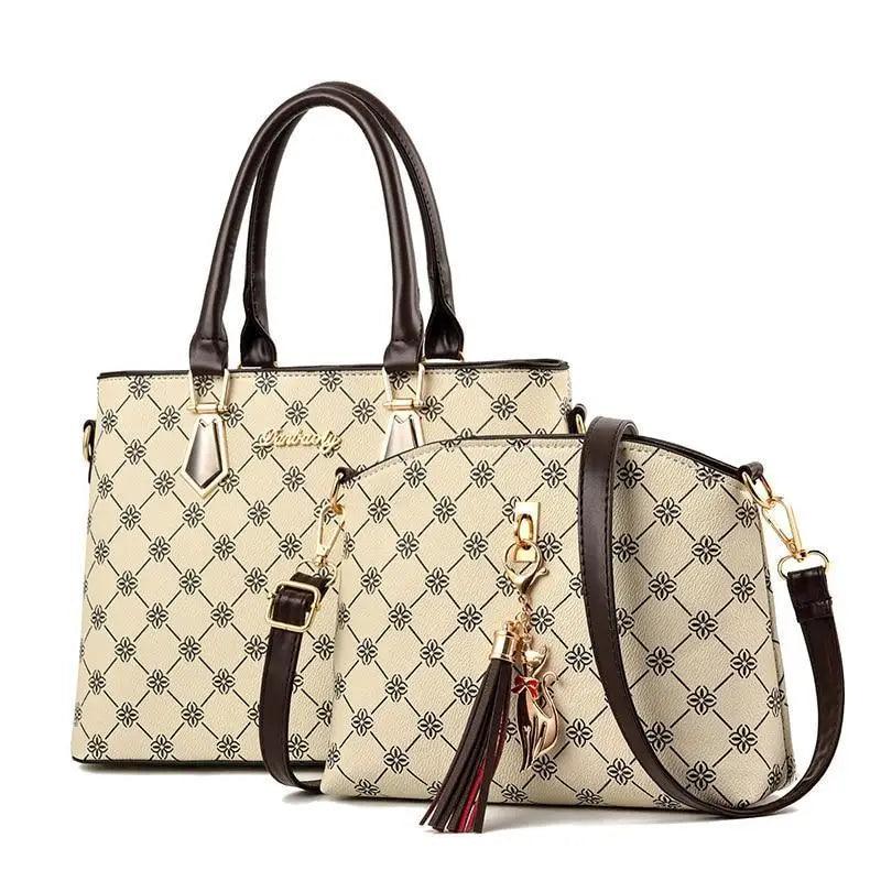 Nouvel ensemble de sacs en cuir de luxe 2 pièces Sac à main pour femmes et filles Sac bandoulière élégant cadeau pour femmes