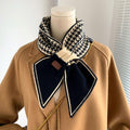 Nouveau foulard élégant de luxe pour femme, foulard fin en tricot léger à col à carreaux pour l'hiver