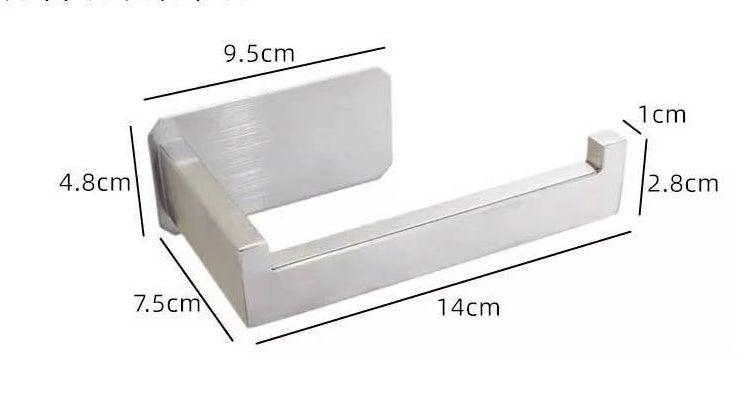 Nouveau support de rouleau de papier toilette mural noir mat en acier inoxydable 304 pour accessoires de salle de bain. Support de rouleau de papier toilette mural noir mat en acier inoxydable 14,5 cm.