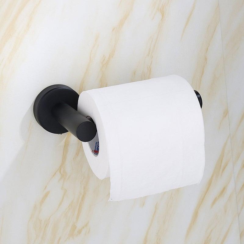 Nouveau support de rouleau de papier toilette mural noir mat en acier inoxydable 304 pour accessoires de salle de bain. Support de rouleau de papier toilette mural noir mat en acier inoxydable 14,5 cm.