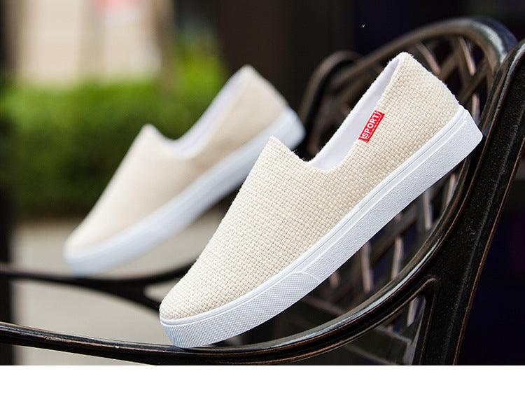 Nouvelles chaussures décontractées plates en toile pour hommes et femmes Chaussures élégantes légères Baskets décontractées pour hommes Baskets blanches modernes et confortables