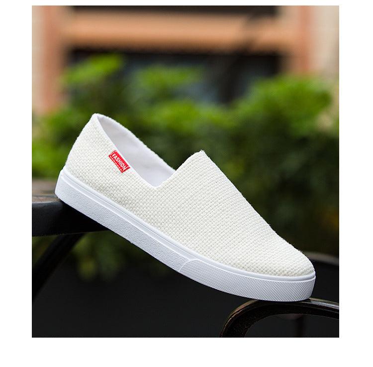 Nouvelles chaussures décontractées plates en toile pour hommes et femmes Chaussures élégantes légères Baskets décontractées pour hommes Baskets blanches modernes et confortables