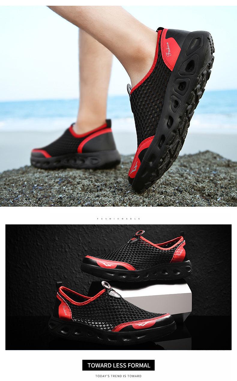 Nouvelles chaussures aquatiques en maille pour hommes, respirantes, à séchage rapide, baskets aquatiques légères et antidérapantes, chaussures de sport confortables en maille, chaussures de plage, de natation, de surf, chaussures aquatiques.