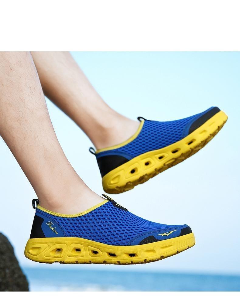 Nouvelles chaussures aquatiques en maille pour hommes, respirantes, à séchage rapide, baskets aquatiques légères et antidérapantes, chaussures de sport confortables en maille, chaussures de plage, de natation, de surf, chaussures aquatiques.