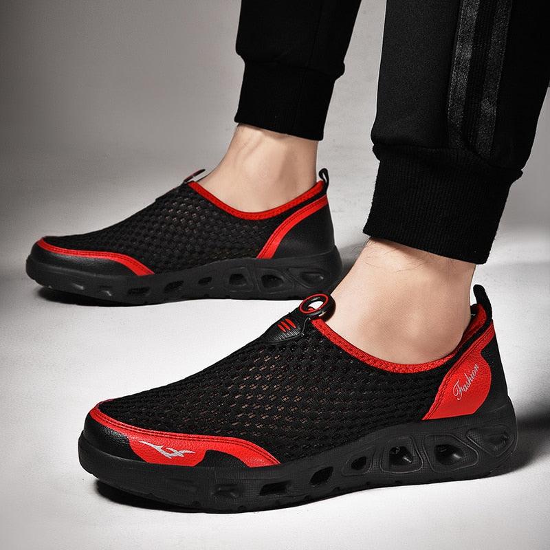 Nouvelles chaussures aquatiques en maille pour hommes, respirantes, à séchage rapide, baskets aquatiques légères et antidérapantes, chaussures de sport confortables en maille, chaussures de plage, de natation, de surf, chaussures aquatiques.