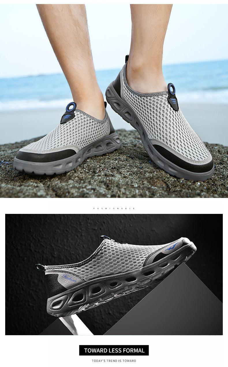 Nouvelles chaussures aquatiques en maille pour hommes, respirantes, à séchage rapide, baskets aquatiques légères et antidérapantes, chaussures de sport confortables en maille, chaussures de plage, de natation, de surf, chaussures aquatiques.