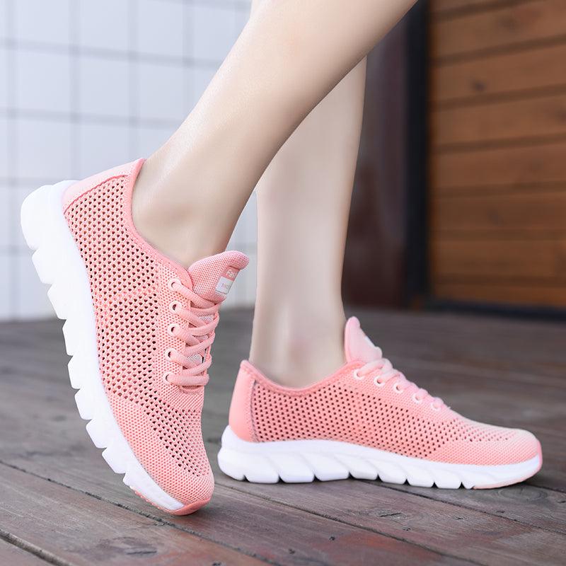 Nouvelles baskets en maille pour femmes, chaussures plates respirantes pour femmes, légères, antidérapantes, pour le sport, la course à pied, chaussures de marche à la mode, respirantes et antidérapantes pour femmes
