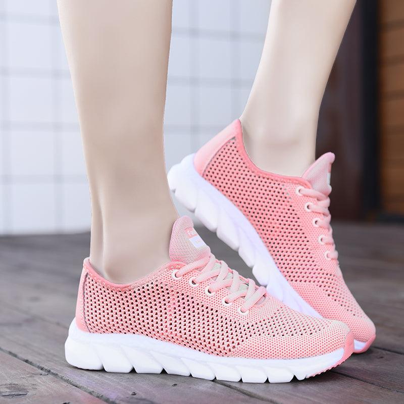 Nouvelles baskets en maille pour femmes, chaussures plates respirantes pour femmes, légères, antidérapantes, pour le sport, la course à pied, chaussures de marche à la mode, respirantes et antidérapantes pour femmes