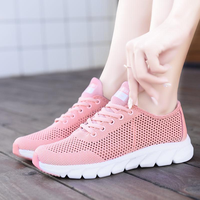 Nouvelles baskets en maille pour femmes, chaussures plates respirantes pour femmes, légères, antidérapantes, pour le sport, la course à pied, chaussures de marche à la mode, respirantes et antidérapantes pour femmes