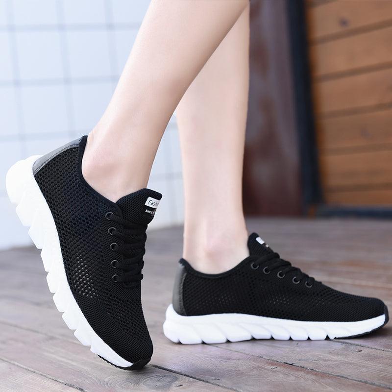 Nouvelles baskets en maille pour femmes, chaussures plates respirantes pour femmes, légères, antidérapantes, pour le sport, la course à pied, chaussures de marche à la mode, respirantes et antidérapantes pour femmes