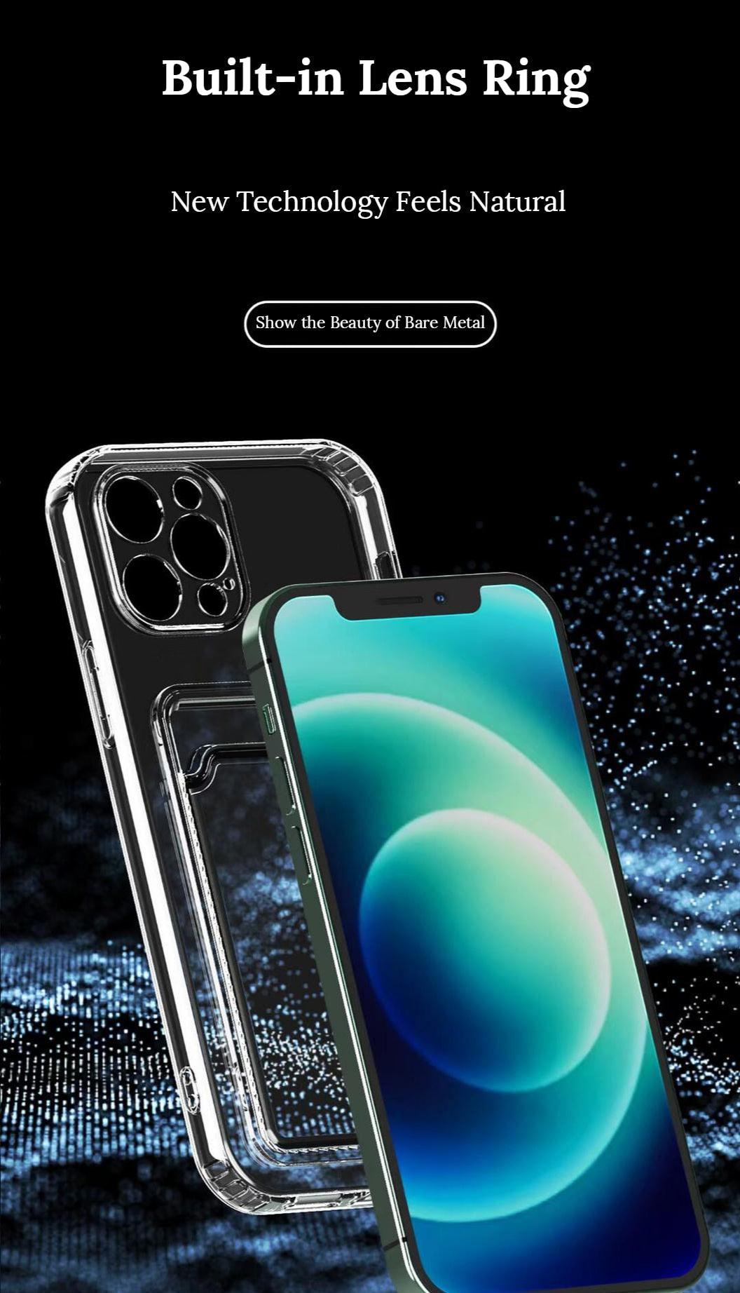 Nouvel Étui en Silicone Mini Porte-Cartes pour iPhone 11 12 13 iPhone 11 Pro X XS Max XR 7 8 Plus Coque Souple Mince Antichoc avec Porte-Cartes Mignon