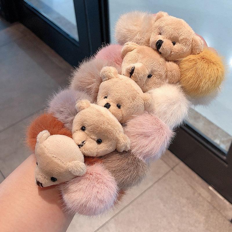 Nouvel élastique à cheveux en fourrure de vison pour femmes, accessoire, bandeau duveteux, chouchou, anneau à cheveux élastique, bracelet de mode, chouchou, bandeau, pompon, anneau élastique pour cheveux.