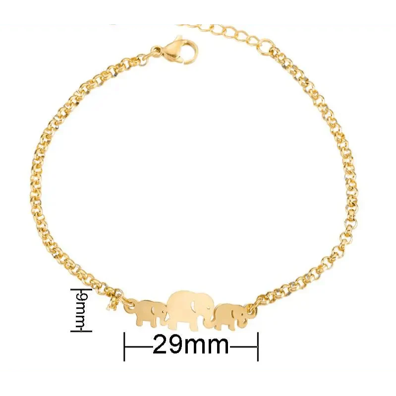 Nouveau bracelet de luxe moderne et élégant en acier inoxydable pour femmes, jolis bracelets de perles d'animaux papillon éléphant, accessoires de bijoux