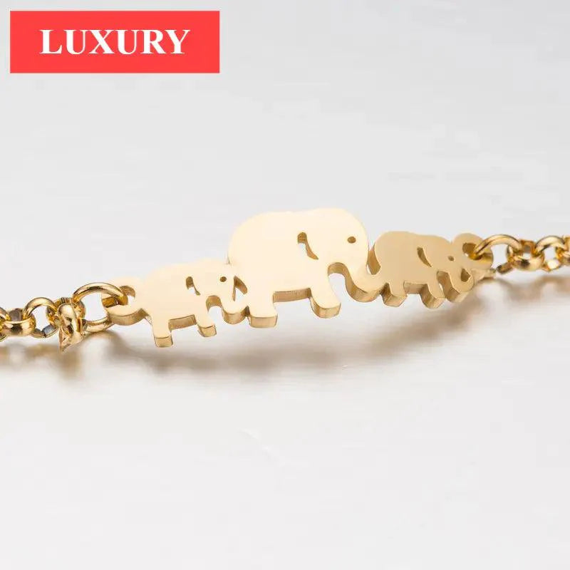 Nouveau bracelet de luxe moderne et élégant en acier inoxydable pour femmes, jolis bracelets de perles d'animaux papillon éléphant, accessoires de bijoux